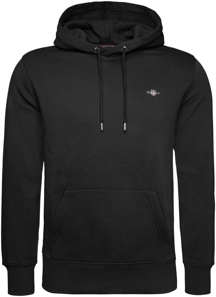 GANT REG Shield Herren-Hoodie in Schwarz, Größe S, für 44,95 € statt 110 € UVP