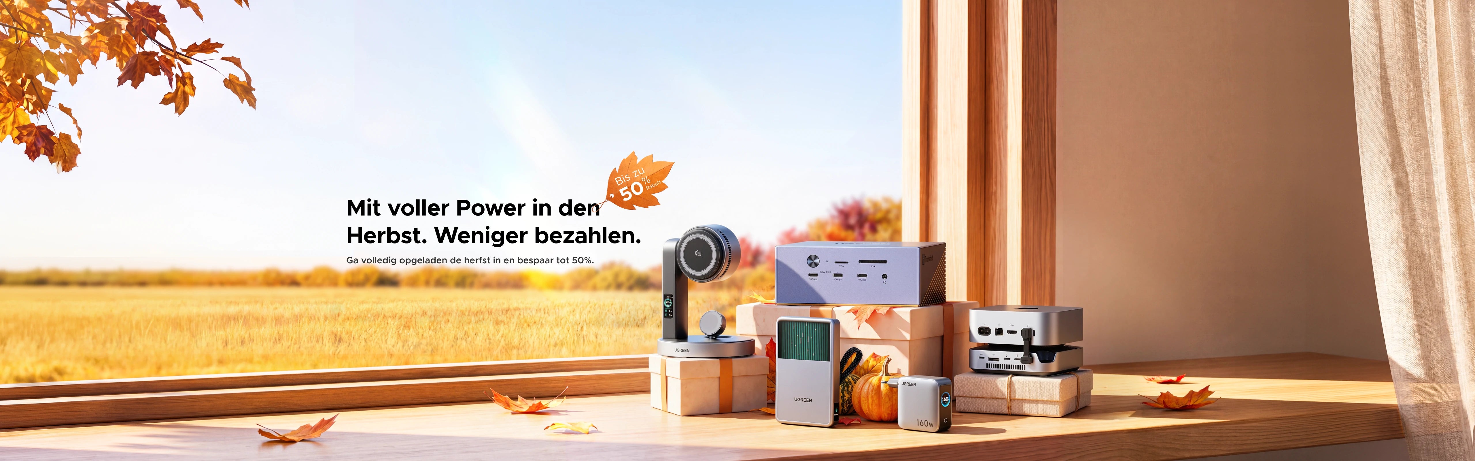UGREEN Herbstangebote: bis zu 50% Rabatt auf Ladegeräte, Powerbanks und Docks