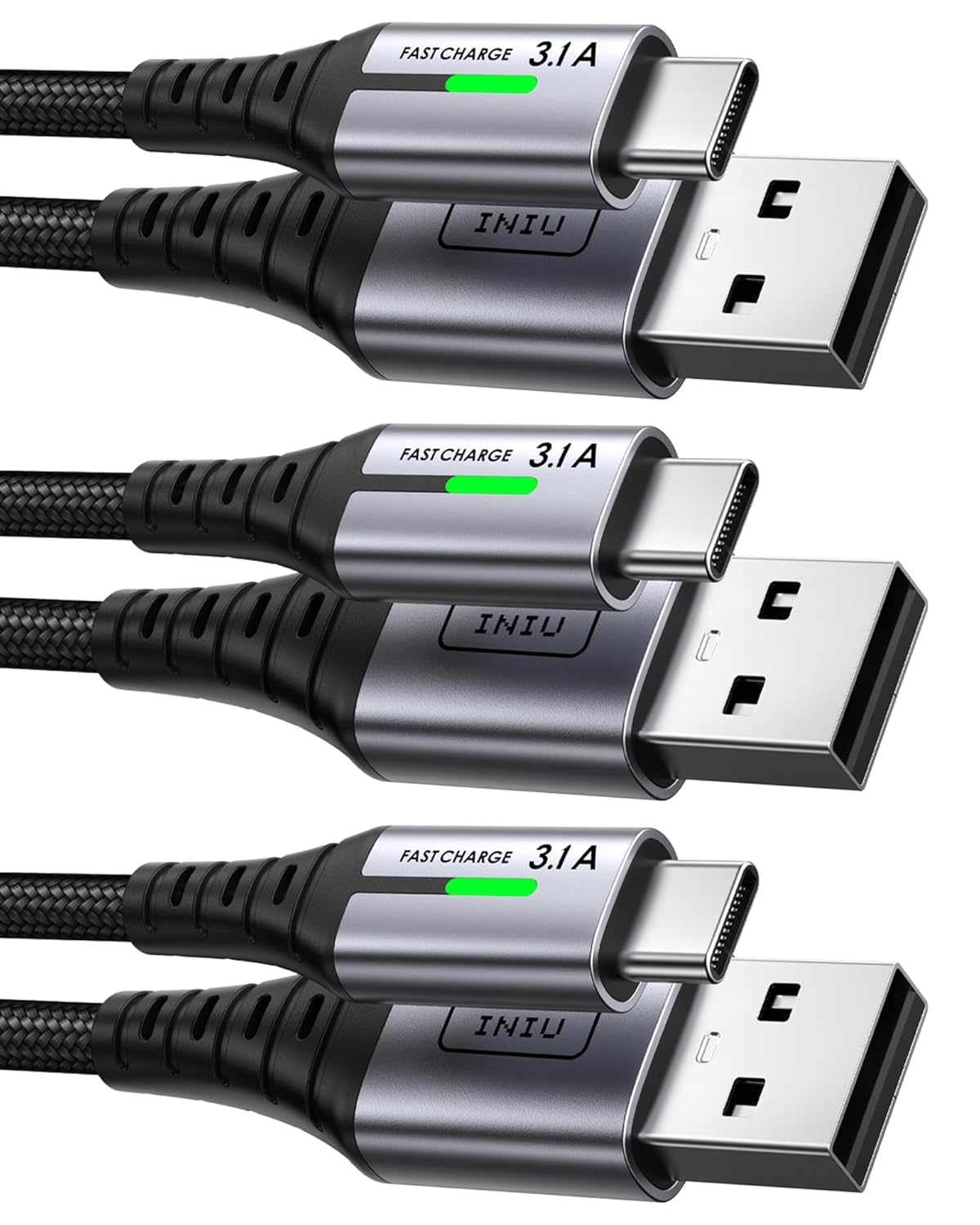 INIU USB-A 转 USB-C 充电线三条装