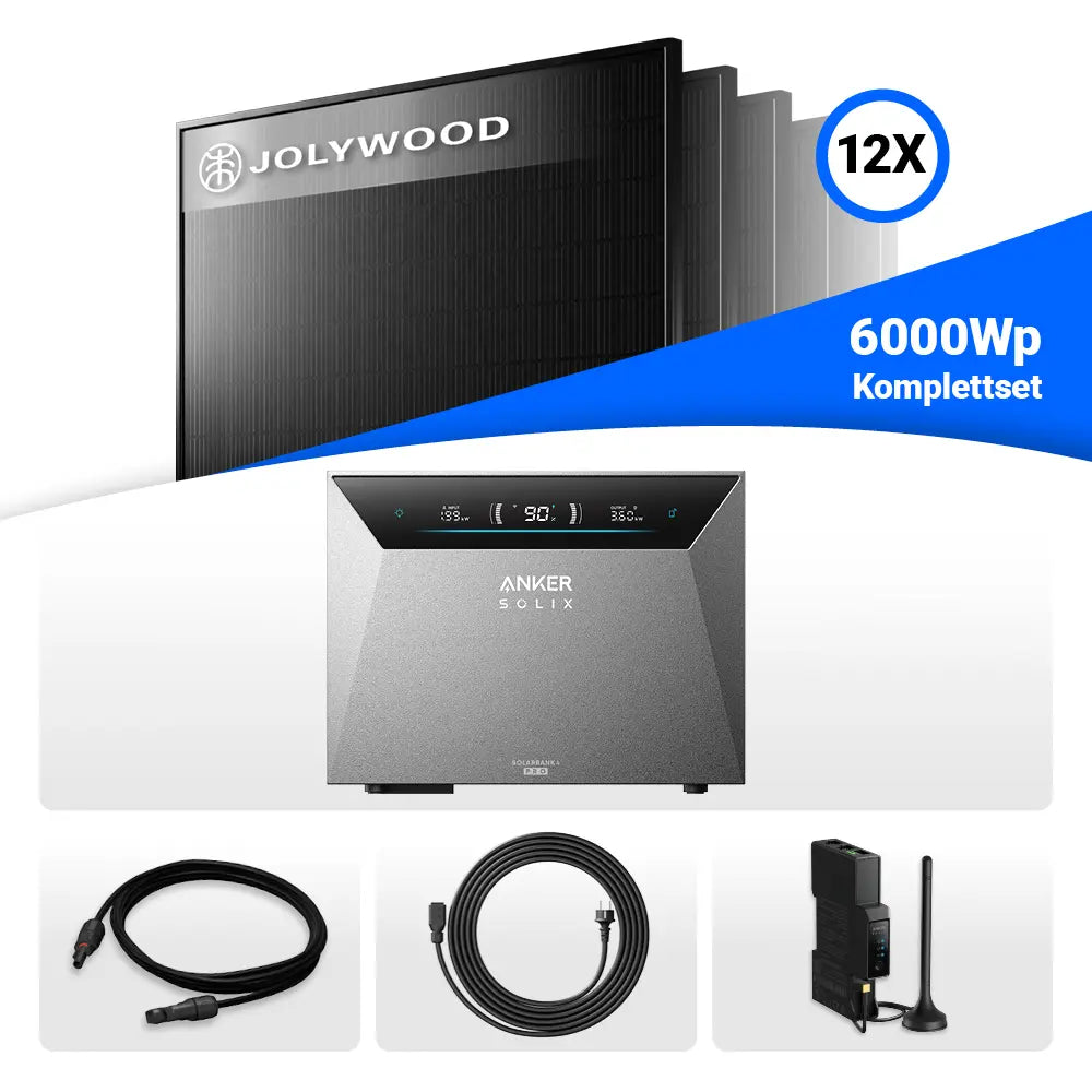Solarhandel24 6000W 光伏套装配 Jolywood 组件和 Anker Solarbank 4 Pro