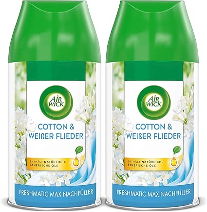 Air Wick Freshmatic Max Cotton und Weißer Flieder 双罐补充装
