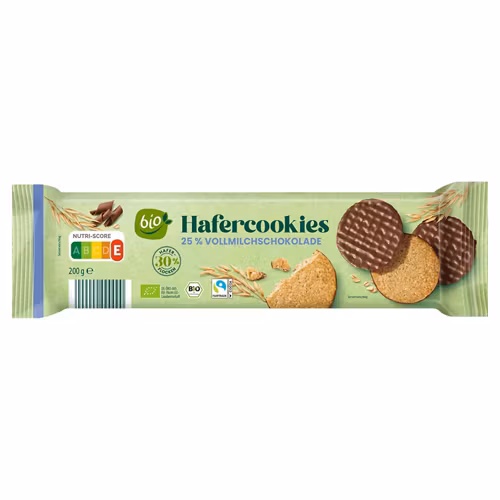 Bio-Hafercookies Vollmilchschokolade 200 g