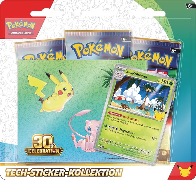 Pokémon-Sammelkartenspiel Tech-Sticker-Kollektion 30 Jahre Alola-Kokowei