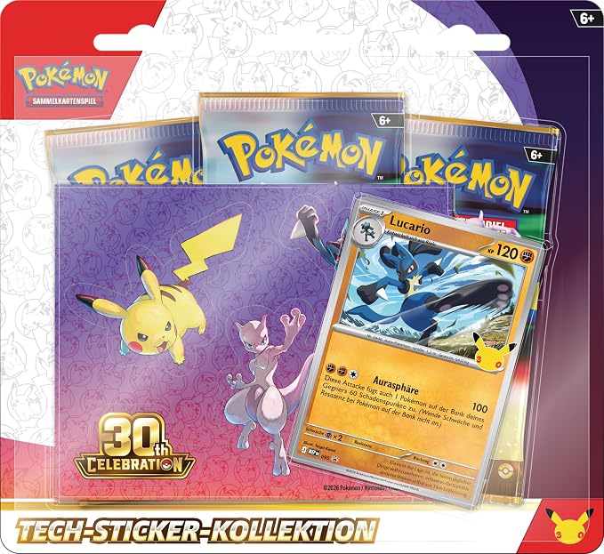 Pokémon-Sammelkartenspiel Tech-Sticker-Kollektion 30 Jahre Lucario