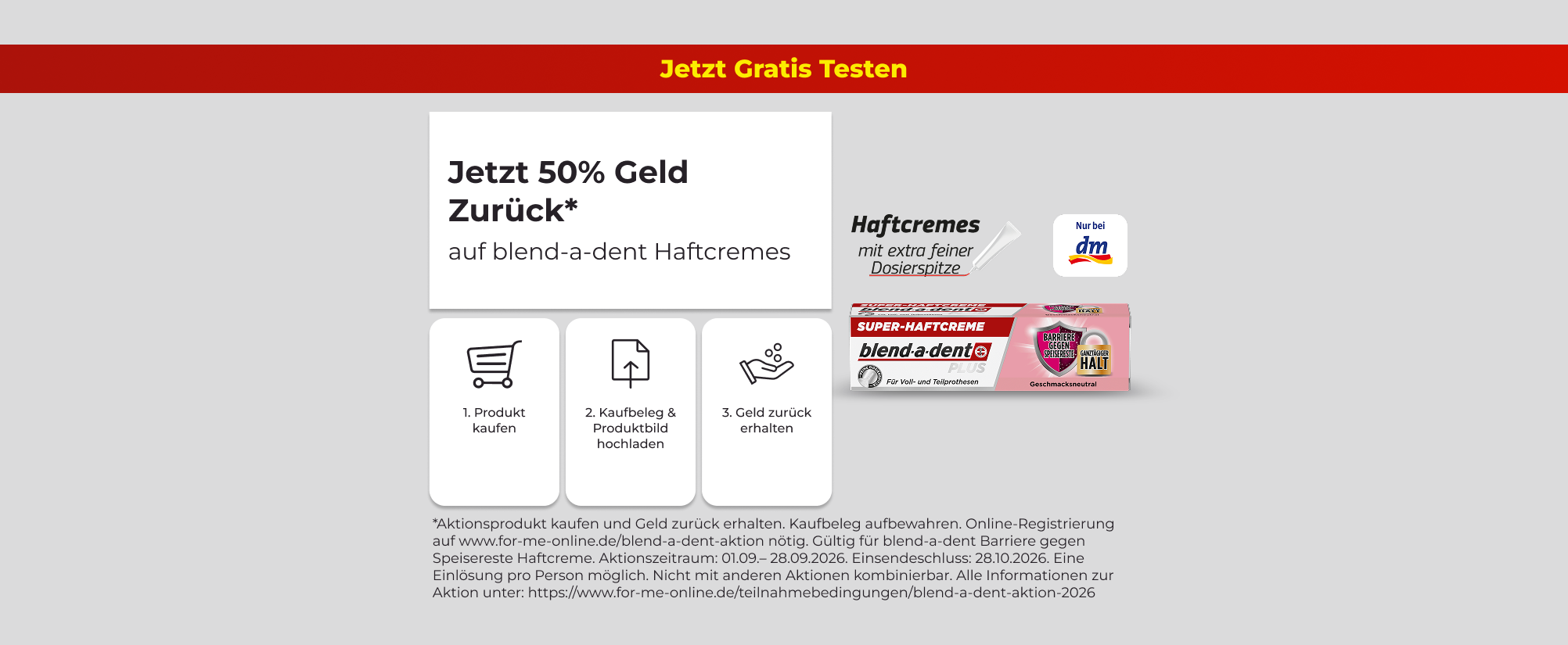 Offizielle blend-a-dent Cashback-Aktion mit 50 Prozent Erstattung