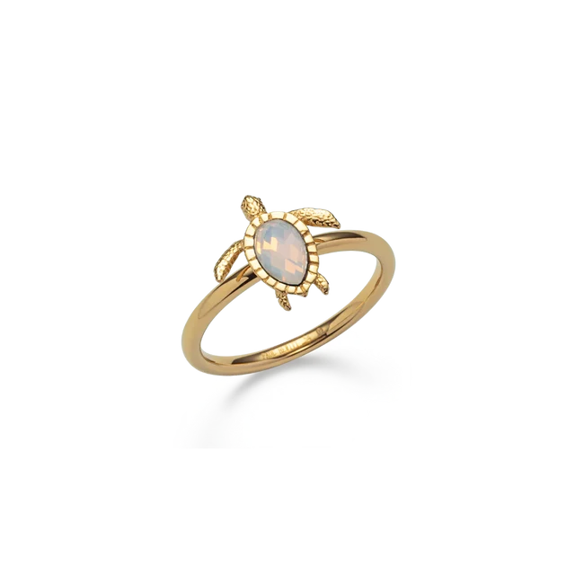 Turtle Ring White Breeze Gold