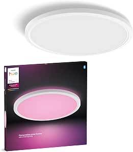 Philips Hue Devote Slim Deckenleuchte, M, 421 mm, Rund, Weiß
