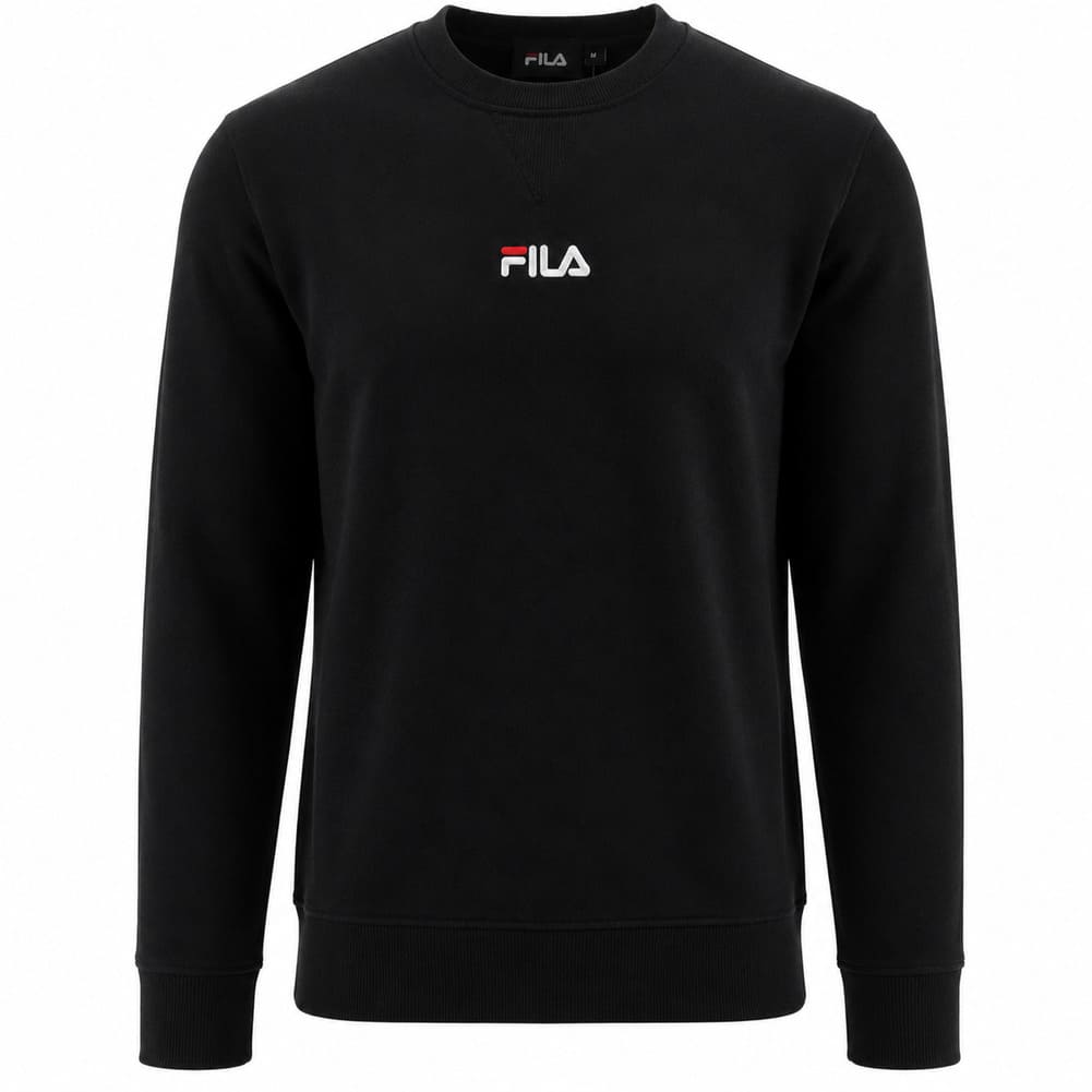 FILA Joey 黑色复古圆领卫衣