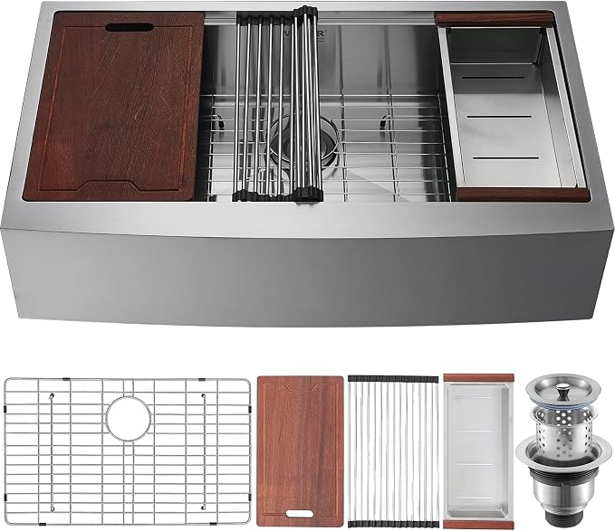 VEVOR 304 不锈钢农舍式厨房水槽及工作台配件