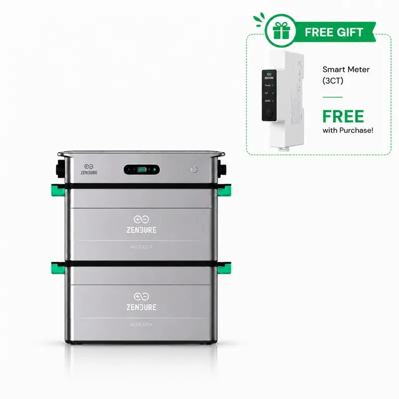 Zendure SolarFlow 2400 AC mit zwei AB3000X Akkus und Smart Meter bei Joybuy