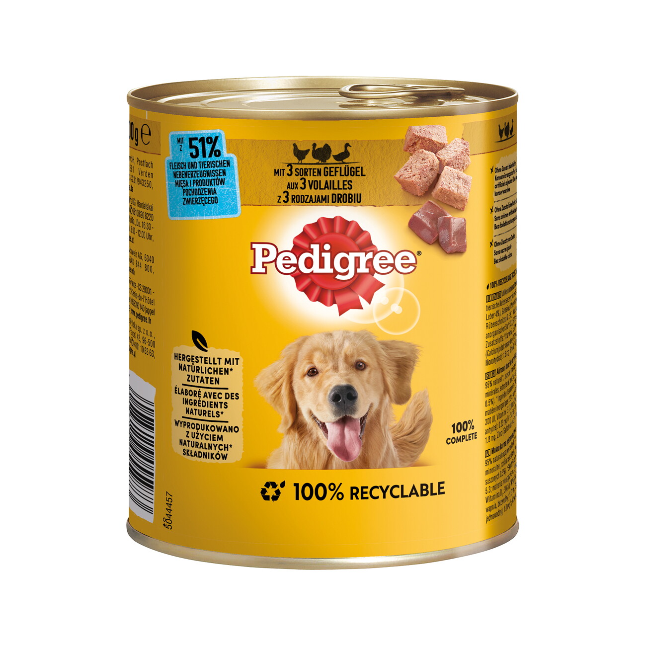 Pedigree Nassfutter Hund Adult ClassicSorten Geflügel 12x800 g