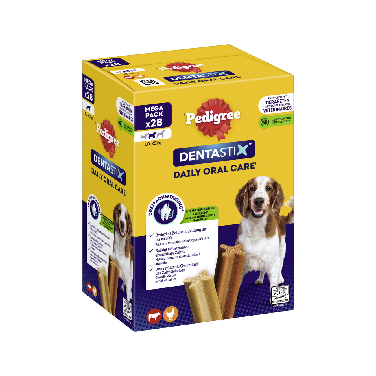 Pedigree Zahnpflege Dentastix Multipack 28 Stück für mittelgroße Hunde