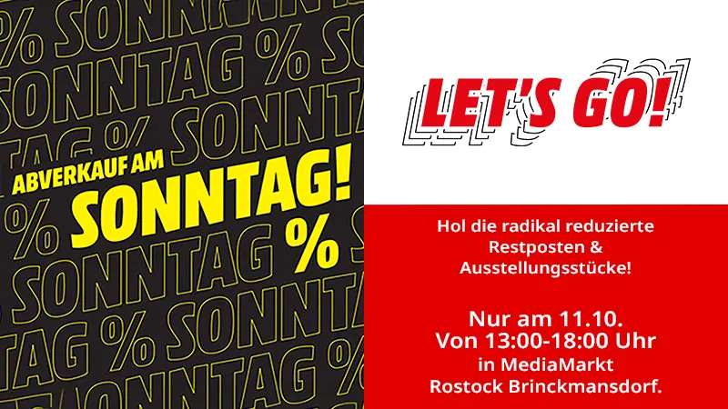 Offizielles Sonntagsmotiv von MediaMarkt Rostock, 13 bis 18 Uhr
