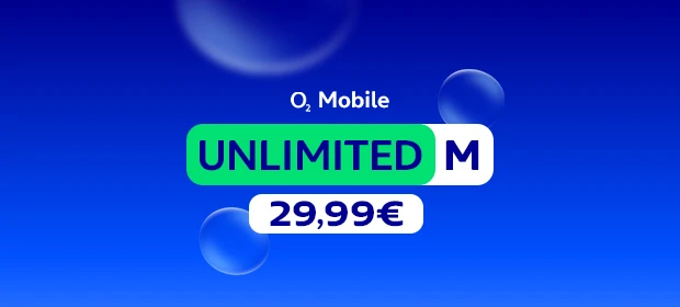 Offizielles O2-Motiv für Unlimited M zu 29,99 Euro