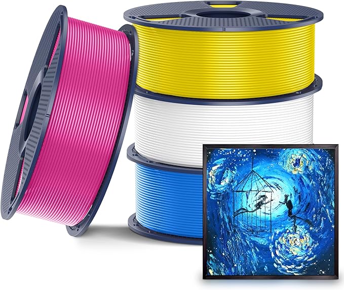 SUNLU CMYK PLA Set mit Weiß, Cyan, Magenta und Gelb, 4 kg