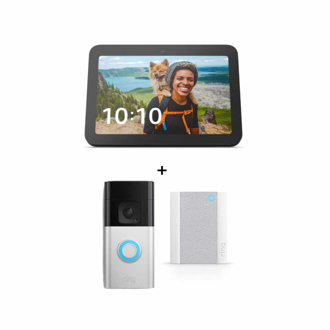 Echo Show 8（2023）＋Ring Doorbell Plus＋Chime 二代套装