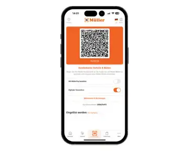 Müller App digitale Kundenkarte