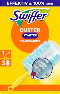 Swiffer Staubmagnet Starterset Griff und 3 Tuecher dm Produktbild