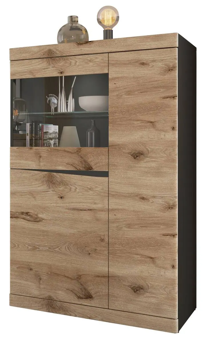 POCO Highboard Spring Eiche anthracite