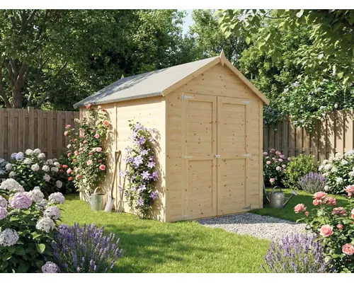 Konsta Blockhaus-Gartenhaus fuer 499 EUR aus Hornbach Raus Damit