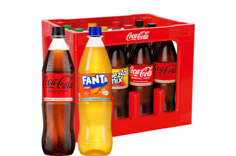 Coca-Cola 12x1l fuer 11,99 EUR plus 2 Flaschen gratis mit EDEKA App